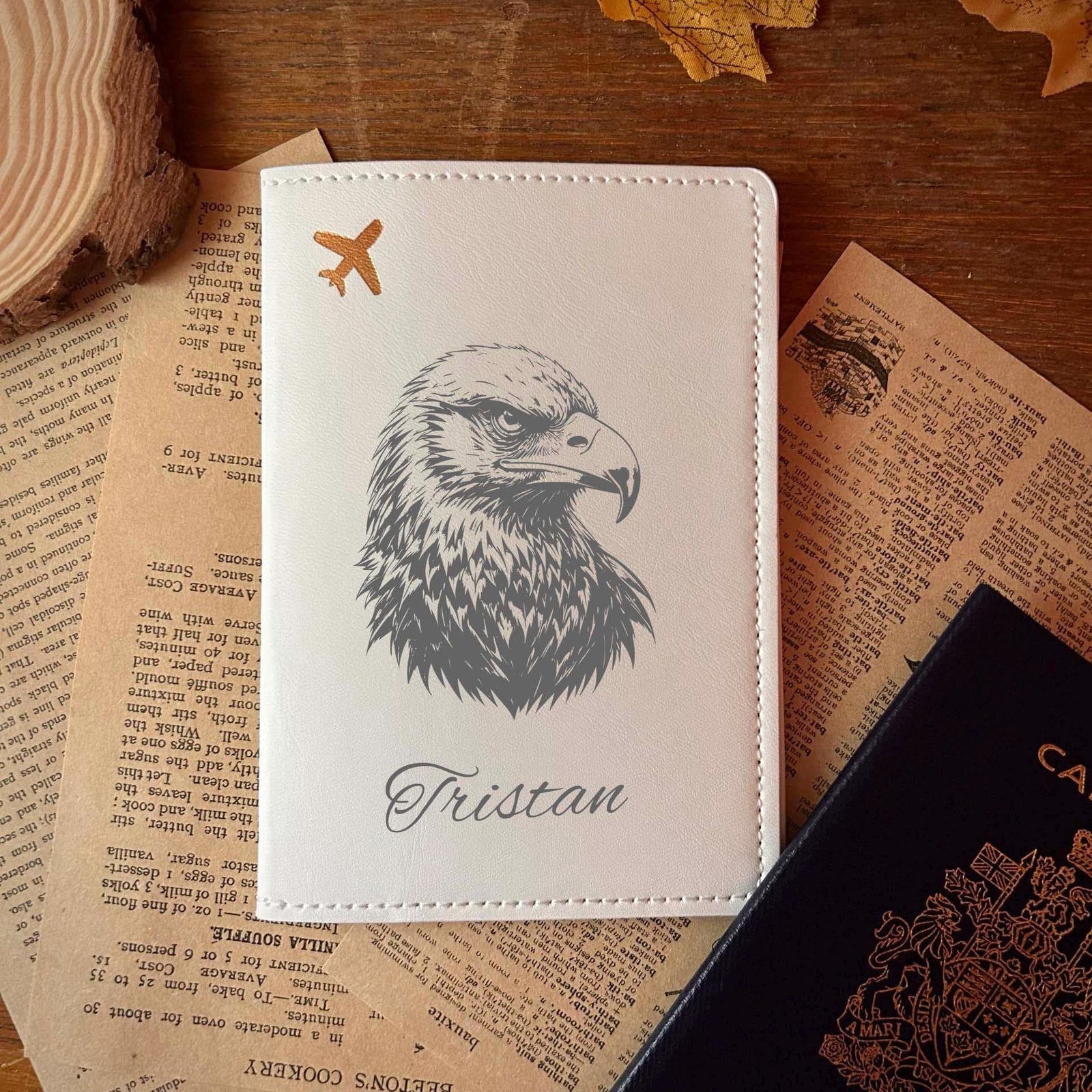 Eagle Passport Cover – Soft Vegan Leather – Soft Vegan Leather Design #101