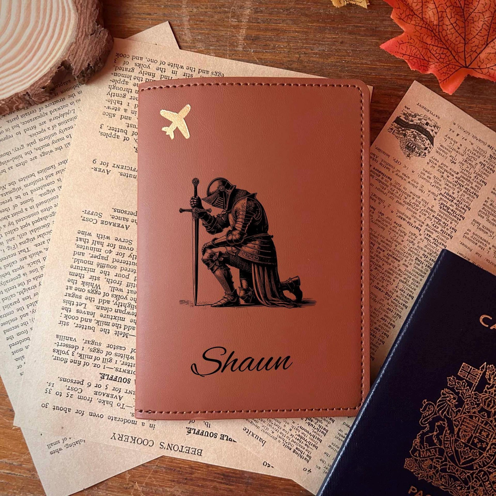 Knight Passport Cover – Soft Vegan Leather – Soft Vegan Leather Design #103