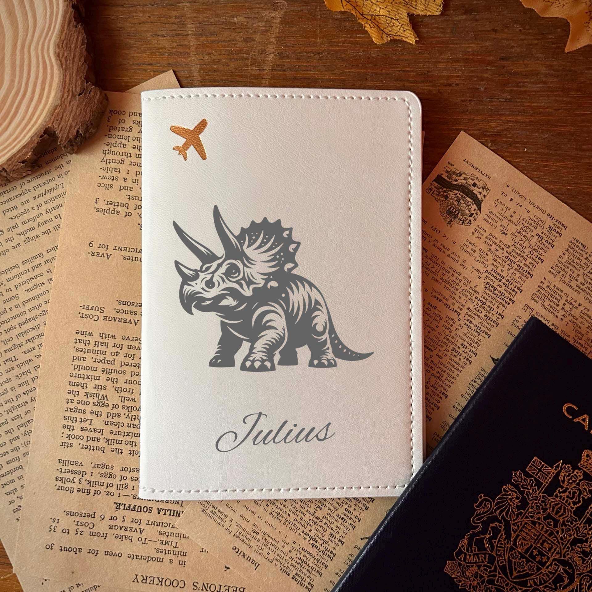 Dinosaur Passport Cover – Soft Vegan Leather – Soft Vegan Leather Design #109