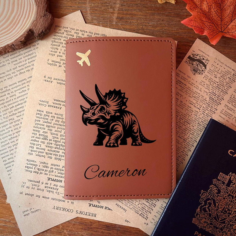 Dinosaur Passport Cover – Soft Vegan Leather – Soft Vegan Leather Design #109