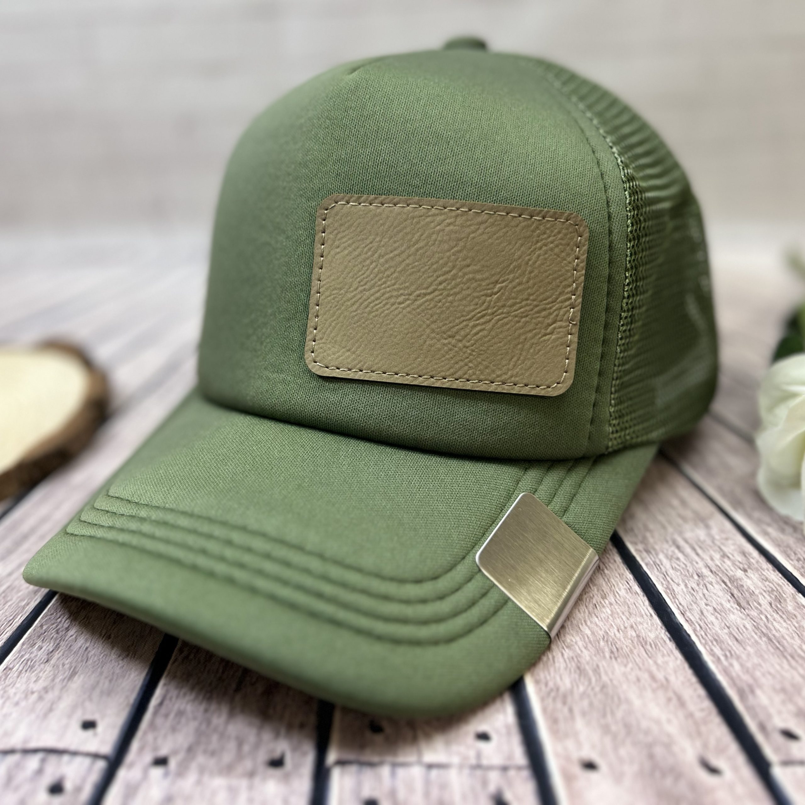 Personalized Trucker Hat in Army Green