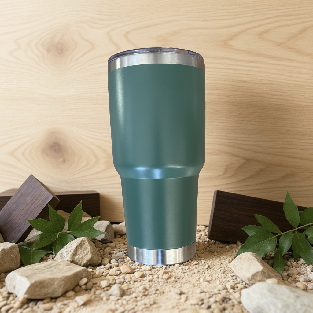 Personalized Stainless Steel 30oz Tumbler in Army Green