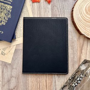 Personalized Soft Leather Passport Cover in Black
