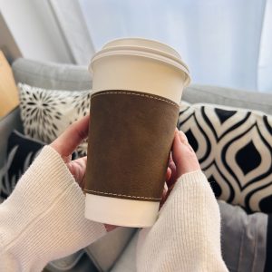 Personalized Cup Sleeve in Dark Brown