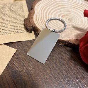 Personalized Metal Keychain in Silver