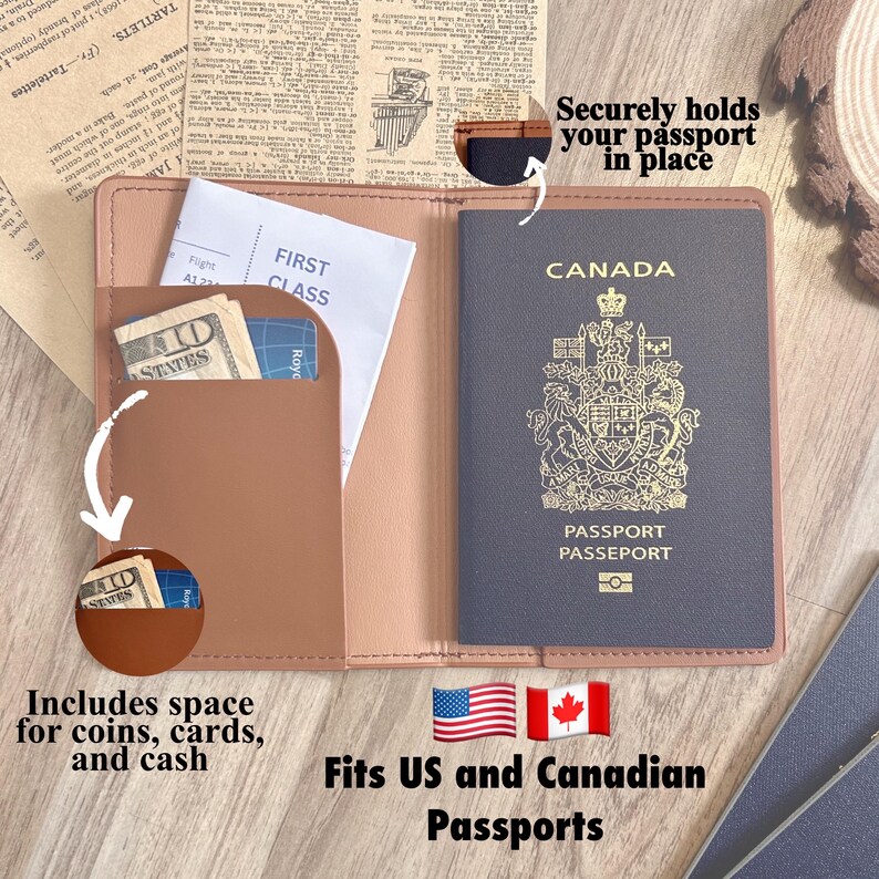 Personalized Leatherette Passport Cover